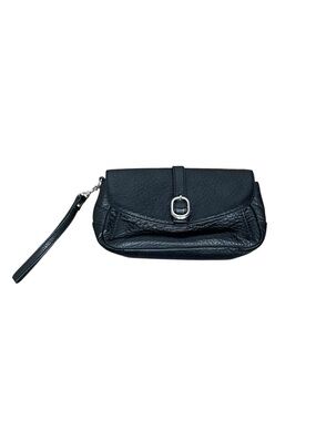 Talbots Black Genuine Leather Wristlet Clutch Wallet
